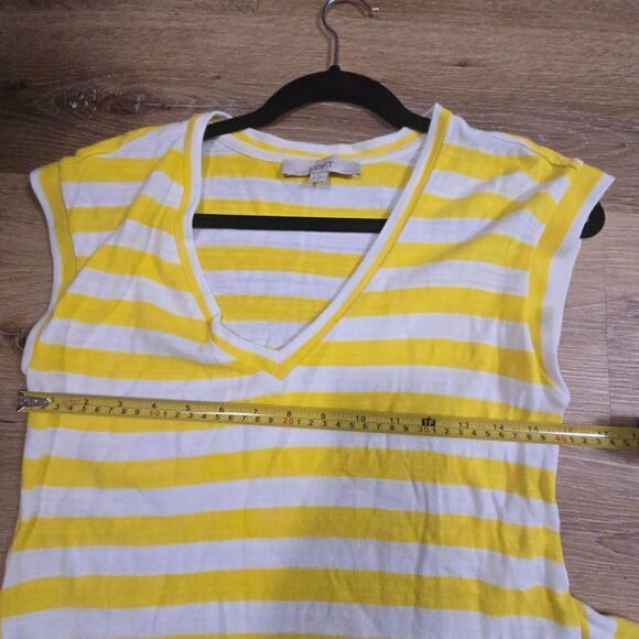 LOFT Yellow and White V-Neck Sundress - Picture 7 of 9